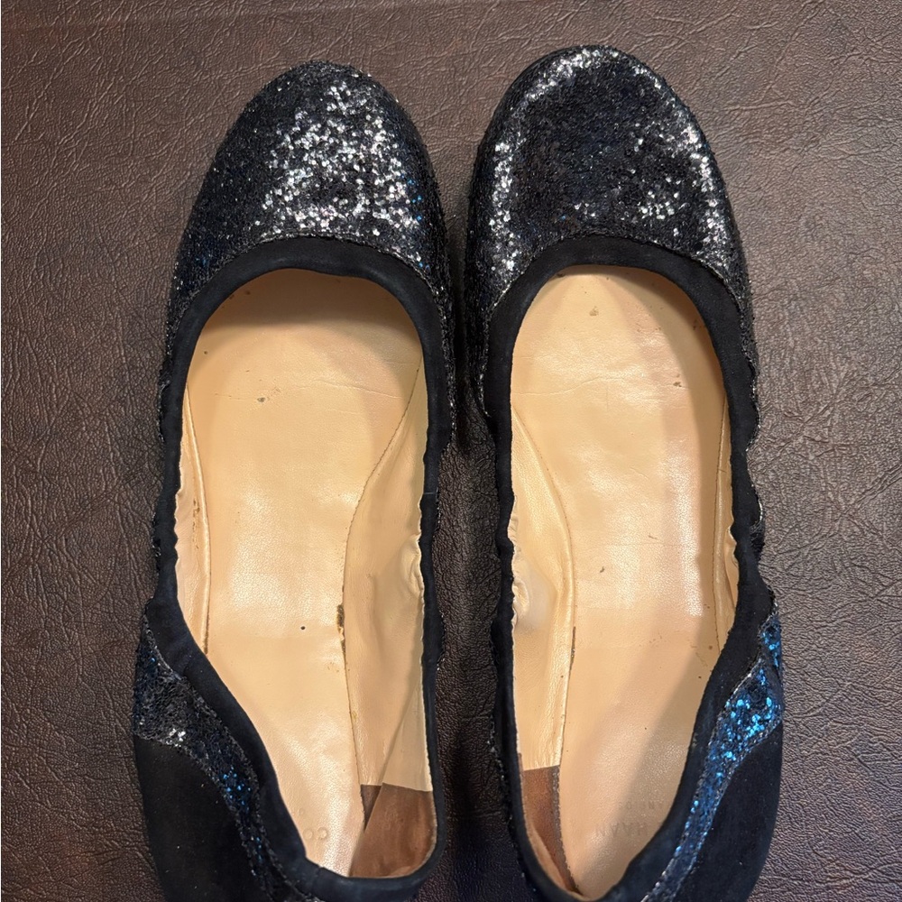 Cole Haan Black Sparkle Ballet Flats